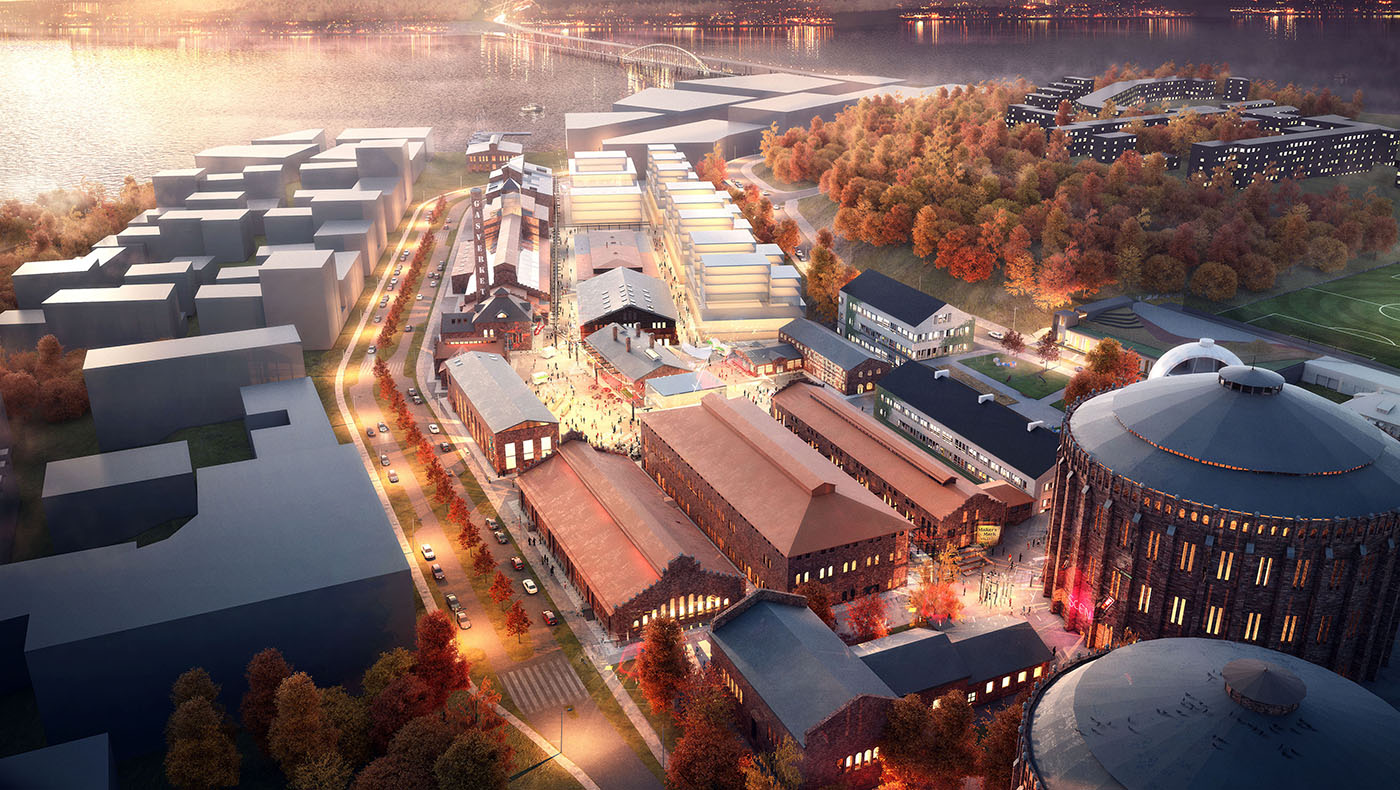 Stadsdelen Gasverksområdet, bostäder och butiker